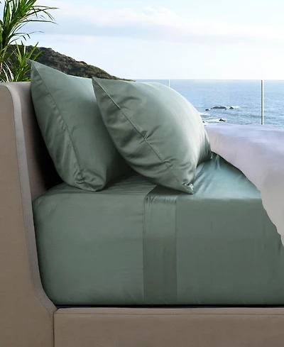 Cariloha Resort 4-Piece Sateen Sheet Set | Ocean Mist Split King Viscose Material Thermal-Regulating, Extra Soft Cooling Sheets