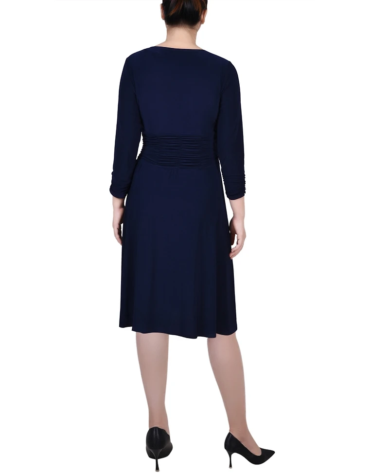Ny Collection Women's Ruched A-line Dress