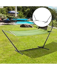 Outsunny Universal Hammock Stand 10-13ft Adjustable Steel Stand Space-Saving and Portable Carrying for Indoor and Outdoor Use, Black