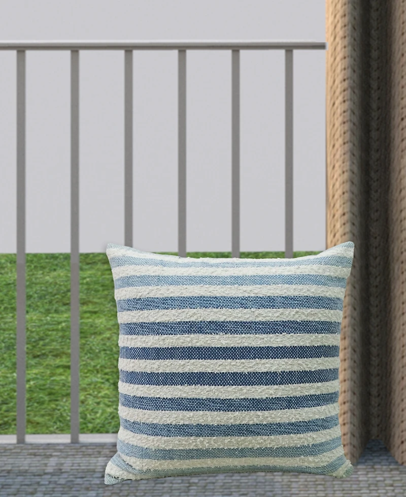 Vibhsa Linden Street 100% Cotton Ombre Textured Stripe Decorative Pillow, 20" x 20"