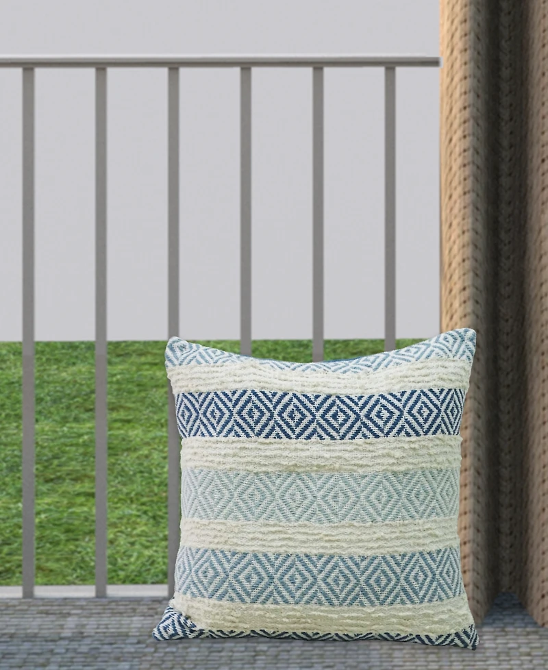 Vibhsa Linden Street Handwoven Dobby Weave Textured Stripe Decorative Pillow, 20" x 20"