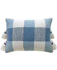 Closeout! Vibhsa Linden Street Handloom Woven Textured Plaid Decorative Pillow, 14'' x 20''