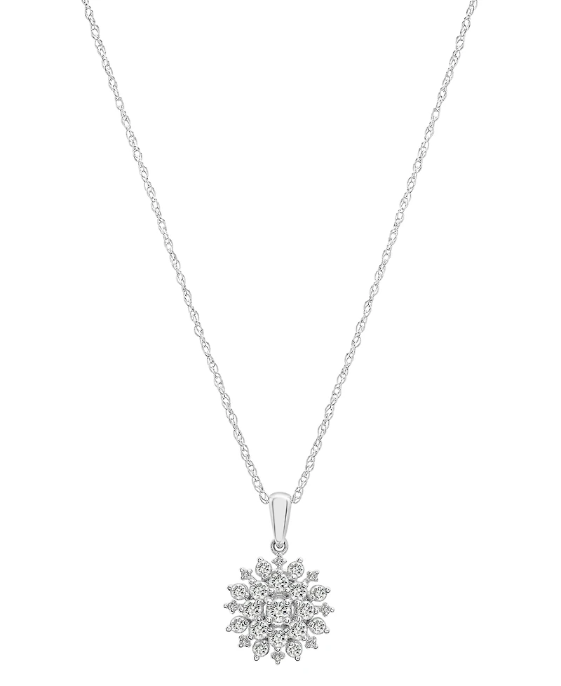 Wrapped in Love 2-Pc. Set Diamond Cluster Pendant Necklace & Matching Stud Earrings (1 ct. t.w.) in 14k White Gold, Created for Macy's