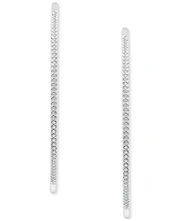 Wrapped Diamond & Out Medium Hoop Earrings (1/2 ct. t.w.) Sterling Silver or 14k Gold-Plated Silver, Created for Macy's