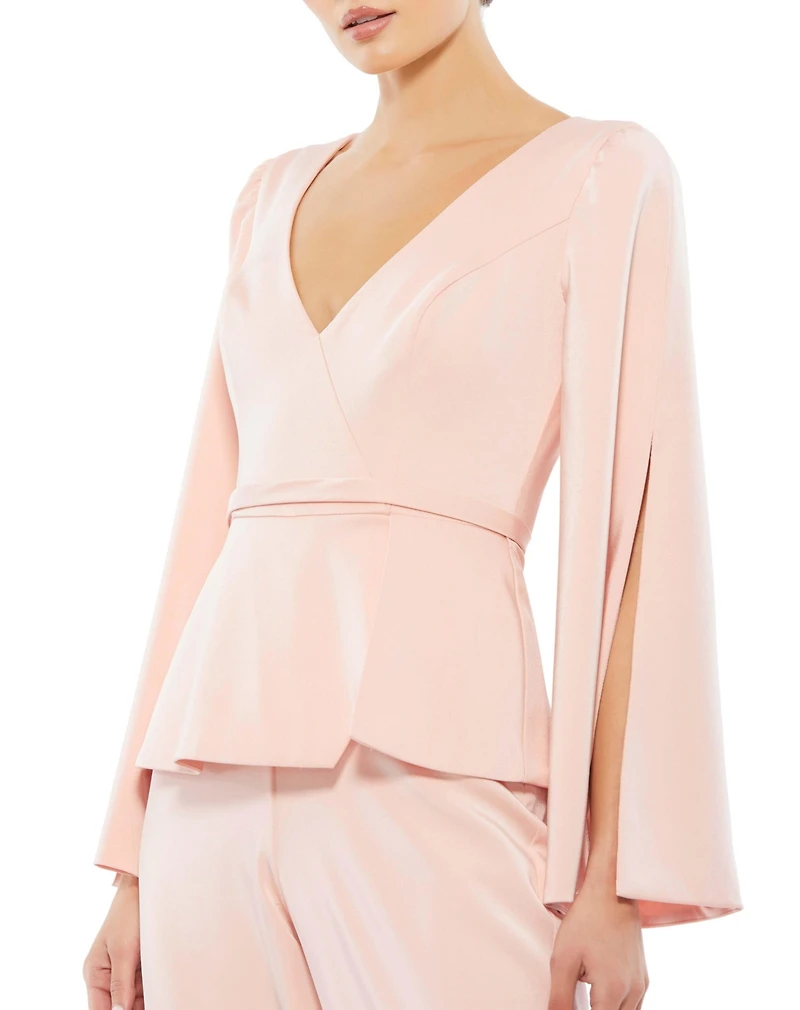 Mac Duggal Women's Ieena Long Sleeve Pant Suit