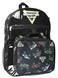 Monster Jam Megalodon Grave Digger Max-d Monster Trucks Backpack Lunch Bag Water Bottle Ice Pack 5 Piece Mega Set
