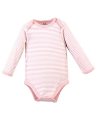 Touched by Nature Baby Girls Soft Natural Cotton Long-Sleeve One-Piece Essentials