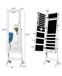 Costway Mirrored Jewelry Cabinet Storage Organizer Box Drawers