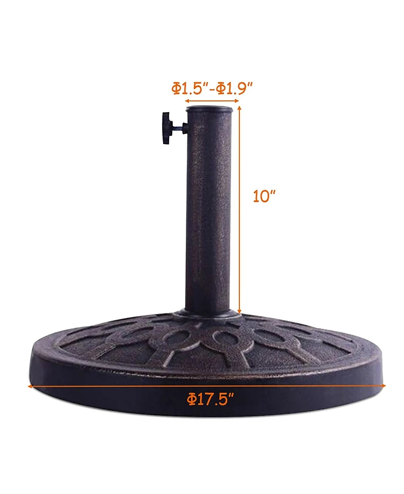 Costway 17.5'' Umbrella Base Stand Market Patio Standing Outdoor Living Heavy Duty (Round)