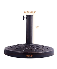 Costway 17.5'' Umbrella Base Stand Market Patio Standing Outdoor Living Heavy Duty (Round)