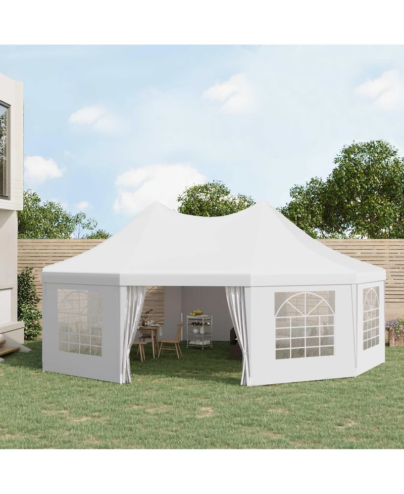 Outsunny 29' x 21' Canopy Party Event Tent w/ 2 Pull-Back Doors & 8 Windows