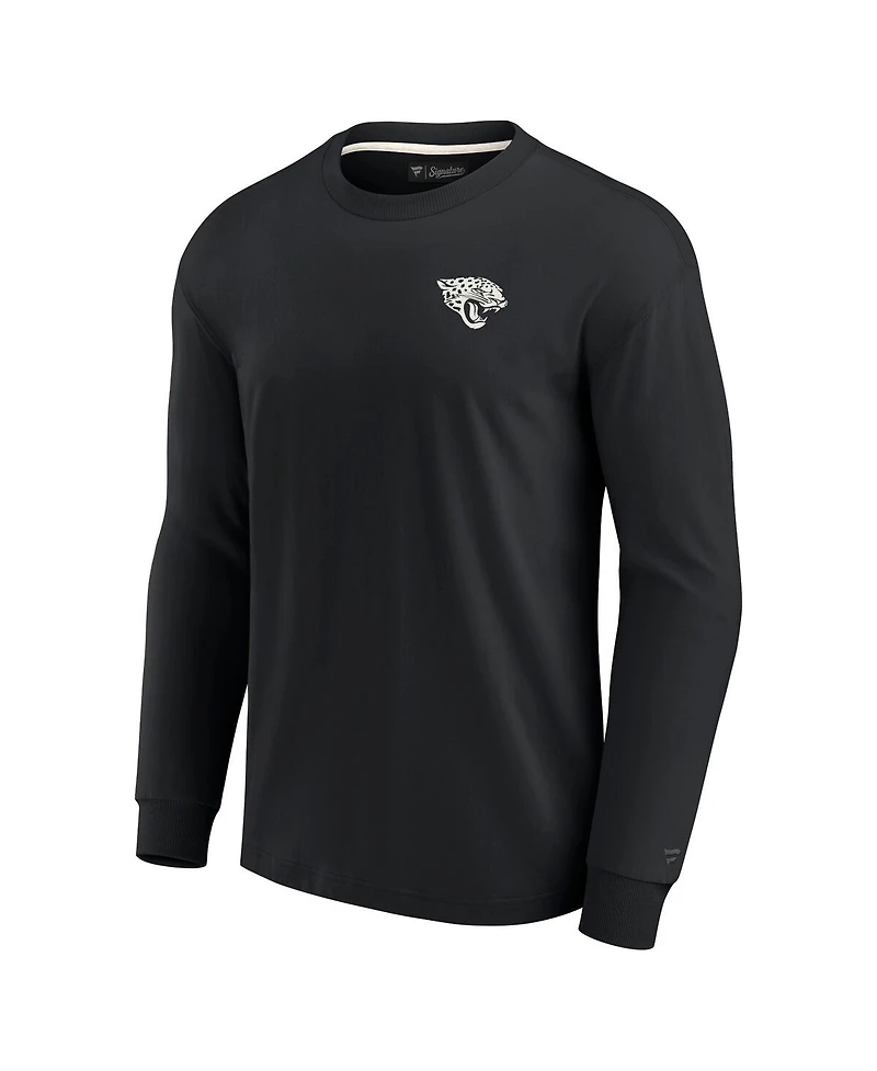 Men's and Women's Fanatics Signature Black Jacksonville Jaguars Super Soft Long Sleeve T-shirt