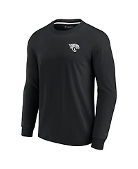 Men's and Women's Fanatics Signature Black Jacksonville Jaguars Super Soft Long Sleeve T-shirt