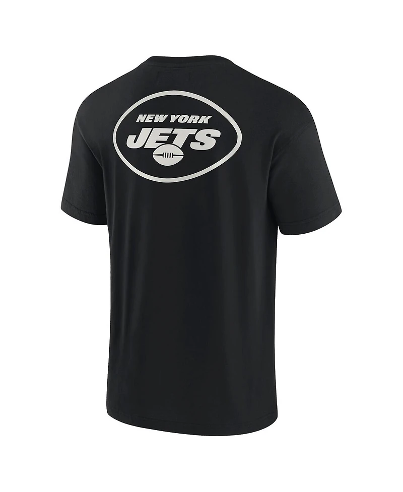 Men's and Women's Fanatics Signature Black New York Jets Super Soft Short Sleeve T-shirt