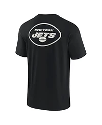 Men's and Women's Fanatics Signature Black New York Jets Super Soft Short Sleeve T-shirt