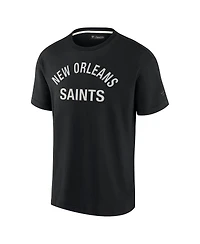 Men's and Women's Fanatics Signature Black New Orleans Saints Super Soft Short Sleeve T-shirt