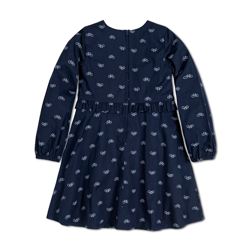 Hope & Henry Toddler Girls Long Sleeve Ruffle Waist Dress