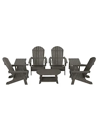 WestinTrends 7-Piece Outdoor Folding Adirondack Chair Conversation Set