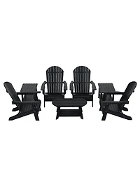 WestinTrends 7-Piece Outdoor Folding Adirondack Chair Conversation Set