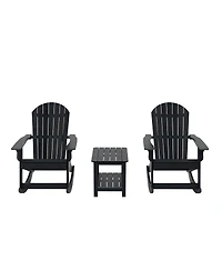 WestinTrends 3-Piece Outdoor Patio Adirondack Rocking Chair with Side Table Set