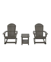 WestinTrends 3-Piece Outdoor Patio Adirondack Rocking Chair with Side Table Set