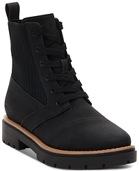 Toms Women's Ionie Lace-Up Lug Sole Combat Boots