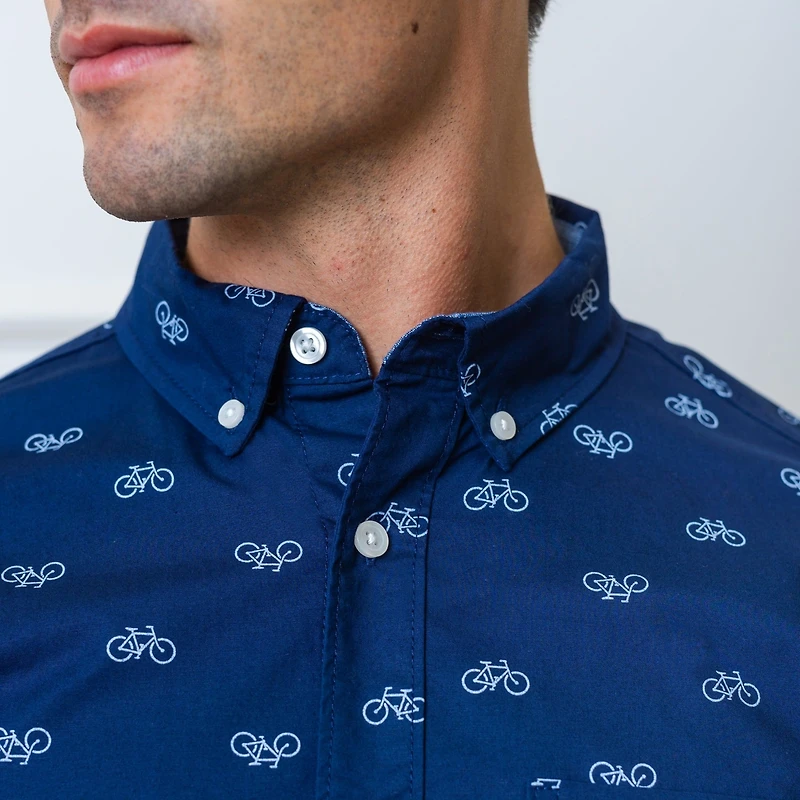Hope & Henry Mens' Organic Long Sleeve Stretch Poplin Button Down Shirt