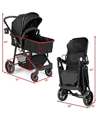 Costway Baby 2 1 Foldable Stroller Travel Newborn