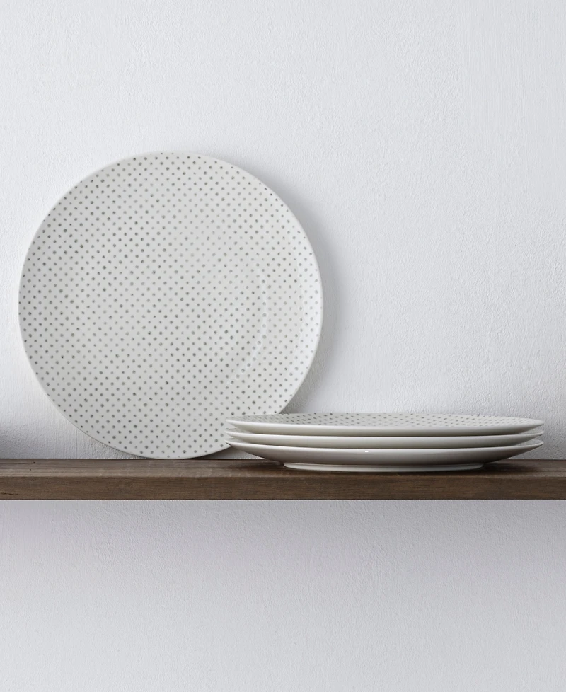 Noritake Hammock Dots Coupe Dinner Plates, Set of 4