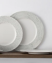 Noritake Hammock "Stripes" Rim Dinner Plates, Set of 4