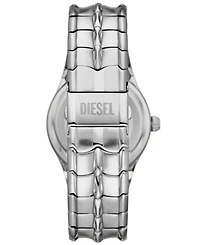 Diesel Men's Vert Quartz Three Hand Date Silver-Tone Stainless Steel Watch 44mm