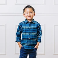 Hope & Henry Boys Long Sleeve Flannel Button Down Shirt