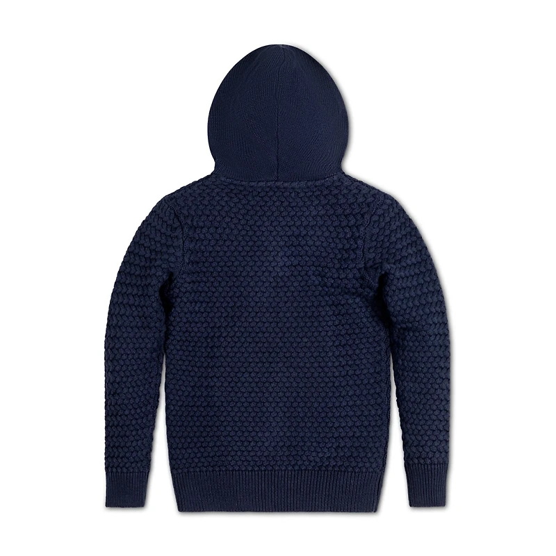 Hope & Henry Baby Boys Long Sleeve Hooded Half Zip Sweater