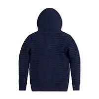 Hope & Henry Baby Boys Long Sleeve Hooded Half Zip Sweater