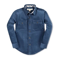 Hope & Henry Boys Long Sleeve Corduroy Flap Pocket Button Down Shirt
