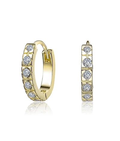 Extra Mini Huggie Radiant Hoop Earrings with Sparkling Cubic Zirconia