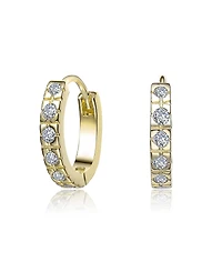 Extra Mini Huggie Radiant Hoop Earrings with Sparkling Cubic Zirconia