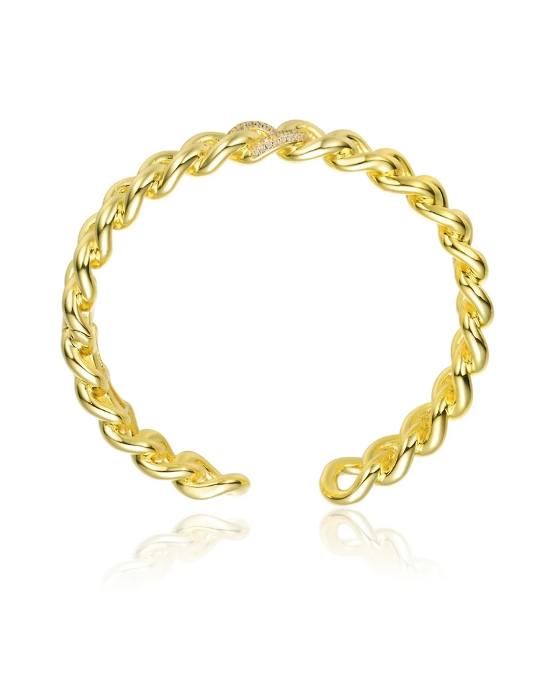 14K Gold Plated Chain Cuff Bracelet