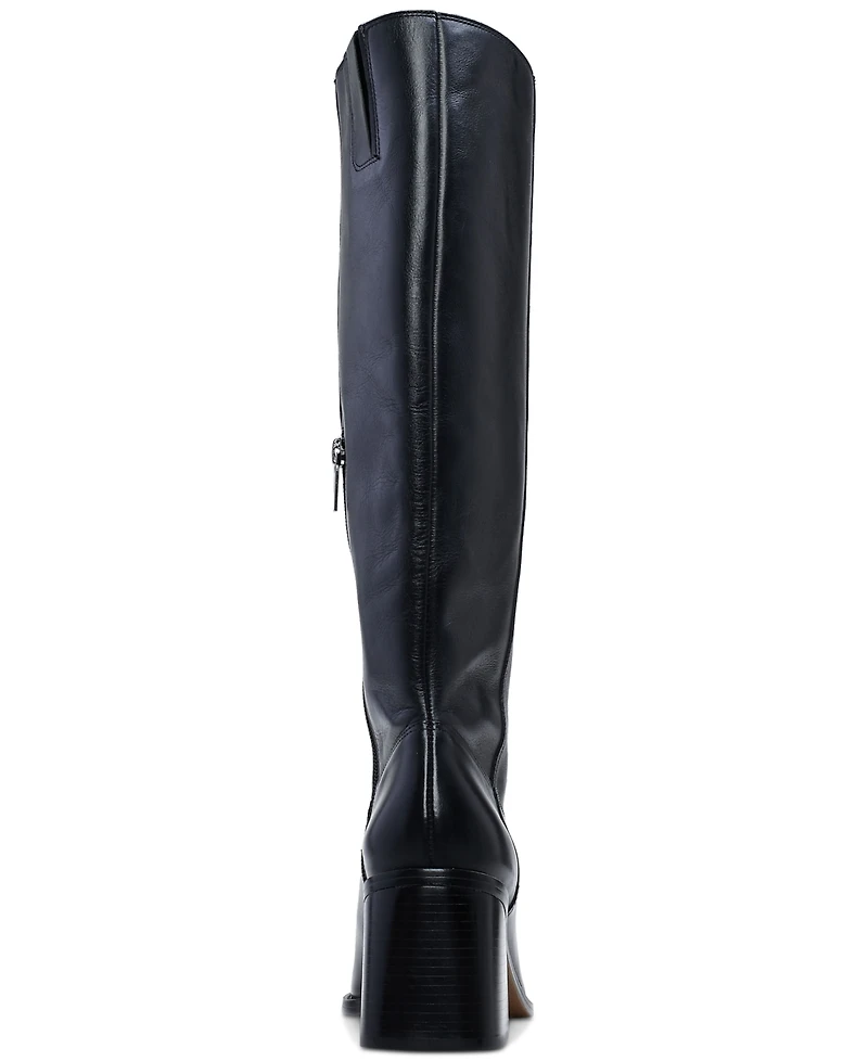 Vince Camuto Womens's Sangeti Snip-Toe Block-Heel Extra Wide-Calf Knee-High Boots