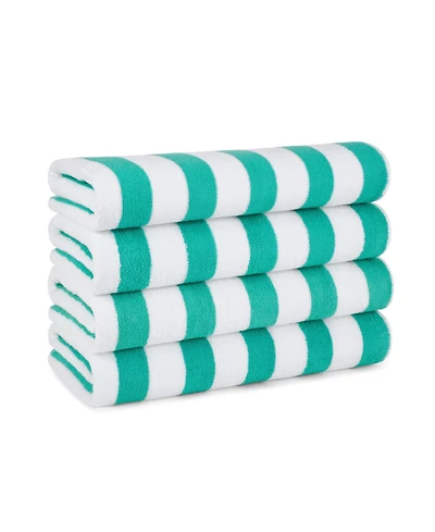 Cali Cabana Striped Beach Towels (4 Pack), 30x60 in., Color Options 100% Soft Cotton