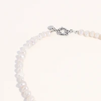 18K Silver Plated Freshwater Pearls -Jackie Essential Pearl Necklace L20" For Women