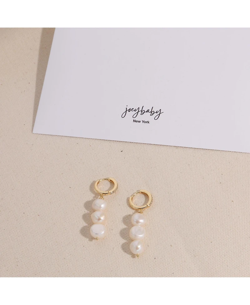 Joey Baby 18K Gold Plated Brass with Freshwater Pearl - Maja Earrings For Women