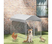 Outdoor Dog Kennel with Roof 78.7"x39.4"x49.2"