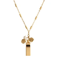 2028 Gold-Tone Bike Whistle Necklace