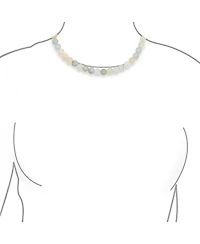 Bling Jewelry Plain Simple Very Light Aqua Multi Shades Natural Aquamarine Round 10MM Bead Strand Necklace Silver Plated Clasp