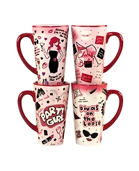 Certified International Lolita Divas on the Loose 4 Piece Latte Mug