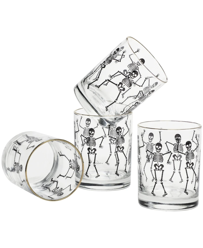Culver 14-Ounce 22 Carat Gold-Tone Rim Dof (Double Old Fashioned) Glass Set of 4