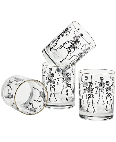 Culver 14-Ounce 22 Carat Gold-Tone Rim Dof (Double Old Fashioned) Glass Set of 4
