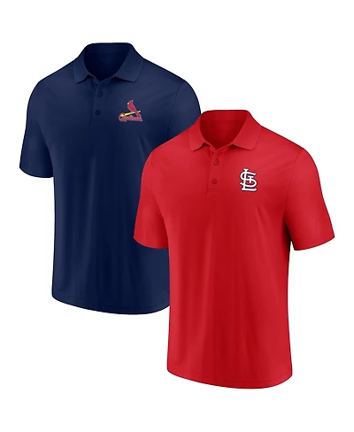 Men's Fanatics Red, Navy St. Louis Cardinals Dueling Logos Polo Shirt Combo Set