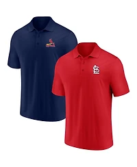 Men's Fanatics Red, Navy St. Louis Cardinals Dueling Logos Polo Shirt Combo Set